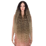 41 Inch Super Long Wavy White Blonde Synthetic Wig | NOBLE Bohemian Synthetic HD Lace Front Wigs