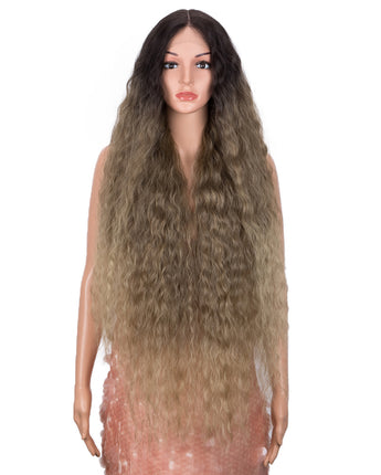 NOBLE Synthetic Lace Front Wig | 41 Inch Curly Wavy Lace Front Middle Part Wig HD Lace Wig | Grey Brown Bohemian Wig - Noblehair