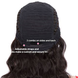QVR Virgin Human Hair Middle Part Lace Wig Loose Body 10A