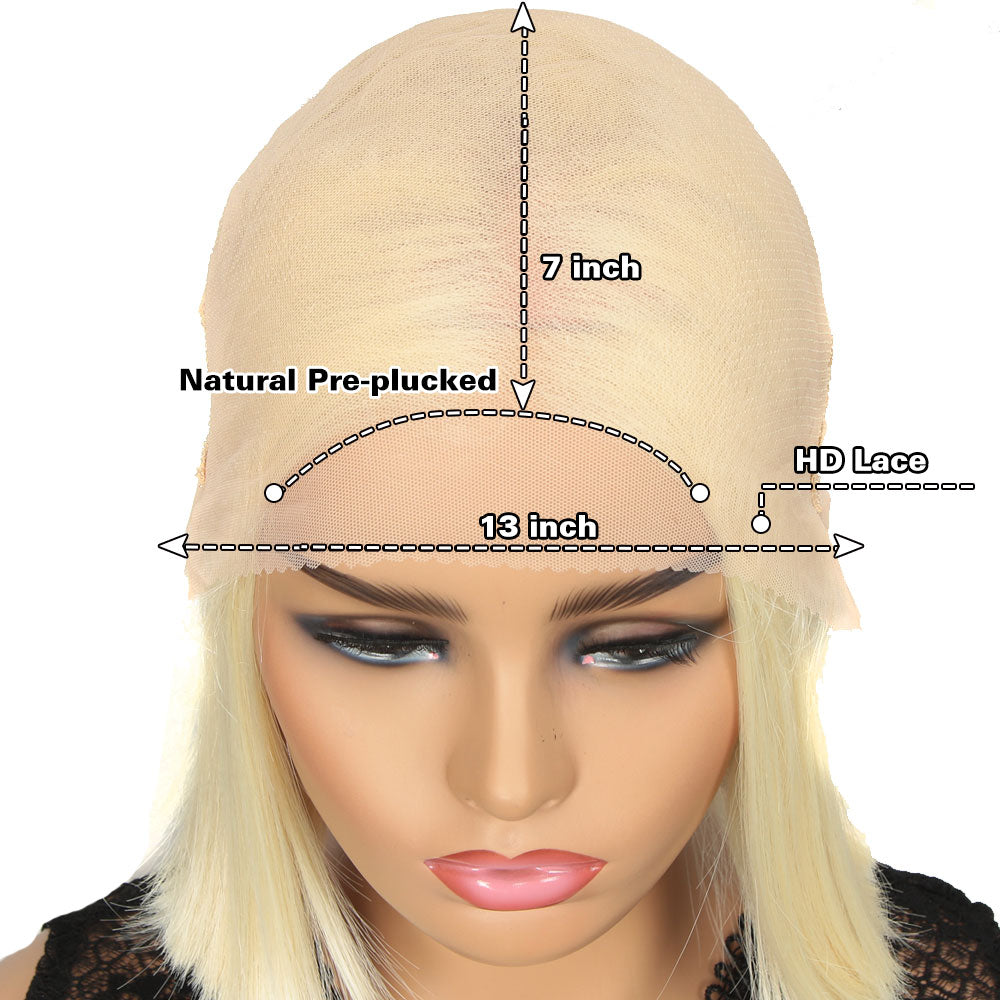 NOBLE 13*7 Synthetic Lace Frontal BOB Wig |10 inch Short Lace Wig | Realistic Black Wigs - Noblehair