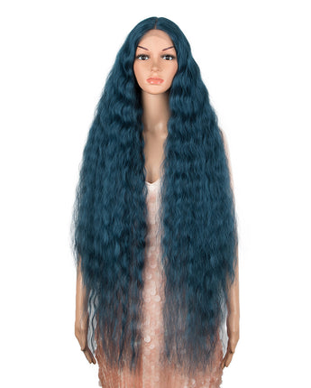 NOBLE Synthetic Lace Front Wig | 41 Inch Curly Wavy Lace Front Middle Part Wig HD Lace Wig | Dark Blue Bohemian Wig - Noblehair
