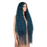 NOBLE Synthetic Lace Front Wig | 41 Inch Curly Wavy Lace Front Middle Part Wig HD Lace Wig | Dark Blue Bohemian Wig - Noblehair