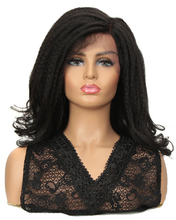 NOBLE RAIN Synthetic Afro Dreadlock Wig |14 inch Instant Weave Goddess Black Wig - Noblehair
