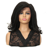 NOBLE RAIN Synthetic Afro Dreadlock Wig |14 inch Instant Weave Goddess Black Wig - Noblehair