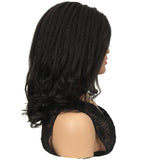 NOBLE RAIN Synthetic Afro Dreadlock Wig |14 inch Instant Weave Goddess Black Wig - Noblehair