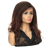 NOBLE RAIN Synthetic Afro Dreadlock Wig |14 inch Instant Weave Goddess Brown Wig - Noblehair