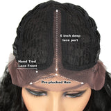 NOBLE Synthetic Long Curly Lace Front Wigs for Women|32 inch Deep Wave Wig| Natural Black |SOTO - Noblehair