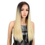 NOBLE Synthetic Lace Front Wig | 19.5 Inch Blunt Cut Straight  | Ombre Blonde |  Janelle - Noblehair