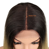NOBLE Synthetic Lace Front Wig | 19.5 Inch Blunt Cut Straight  | Ombre Blonde |  Janelle - Noblehair