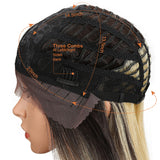 NOBLE Synthetic Lace Front Wig | 19.5 Inch Blunt Cut Straight  | Ombre Blonde |  Janelle - Noblehair