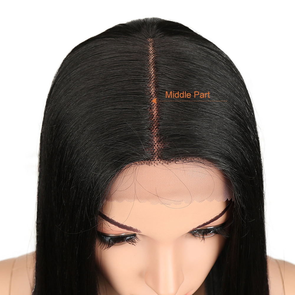 NOBLE Synthetic Lace Front Wig | 19.5 Inch Blunt Cut Straight  | Black Color |  Janelle - Noblehair