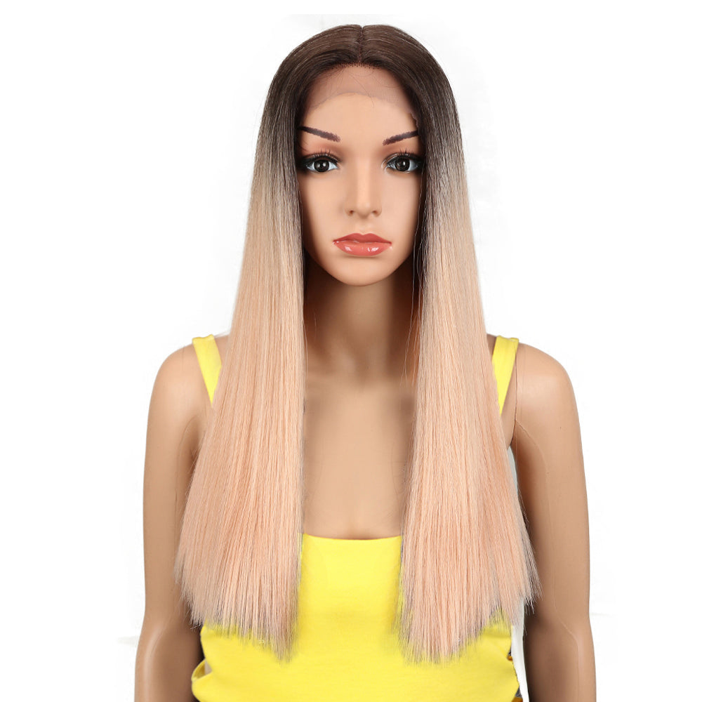NOBLE Synthetic Lace Front Wig | 19.5 Inch Blunt Cut Straight | Ombre Pink| Janelle - Noblehair