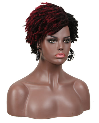 NOBLE Synthetic Afro Wigs For Black Women | 9.5 Inch Short Dreadlocks | Mixed Red| RJO - Noblehair