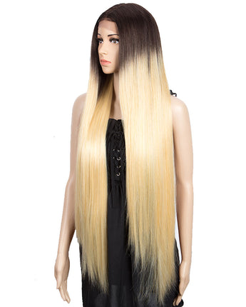 NOBLE Synthetic Lace Front Wigs | 38 inch Long Straight Lace Wig |Ombre Blonde Wig - Noblehair