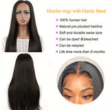 Pre Cut Lace Wear & Go Glueless Straight Human Hair Wig with Elastic Band Beginner Friendly