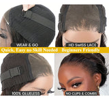 Pre Cut 4x4 Lace Glueless Body Wave Lace Closure Wig with Elastic Band Ready to Wear