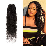NOBLE Pre-Looped Passion Twist Hair | 20 inch Faux Locs Afro Braiding Hair Extensions with Curly Ends | Natural Black BOHO HIPPLE - Noblehair