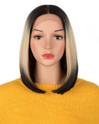 NOBLE Synthetic Lace Bob Wigs | 12 inch Lace front Wig Short Wigs | Fashion Orange Light-shadow color - Noblehair