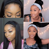 NOBLE Human Hair headband Wigs | Straight Virgin Human Hair Wig | 14-28 Inch Natural Color Wigs - Noblehair