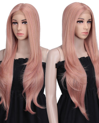 NOBLE Cida Synthetic 6" Middle Part Lace Front Wigs丨31 Inch long straight Rose Pink Wig - Noblehair