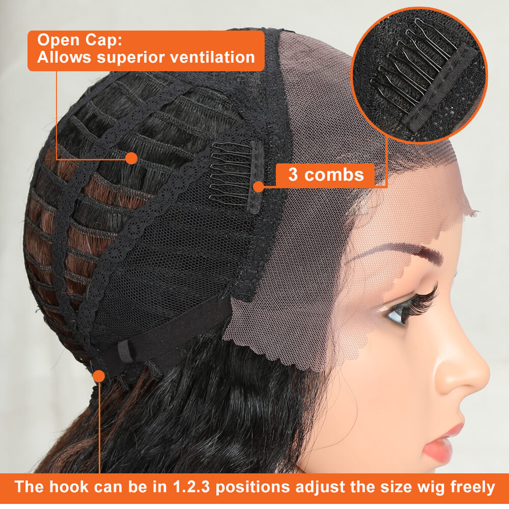NOBLE Beyonce 13*4 Synthetic Lace Frontal Wigs | 30 Inch Curly Wave Wig丨1B by Noble - Noblehair