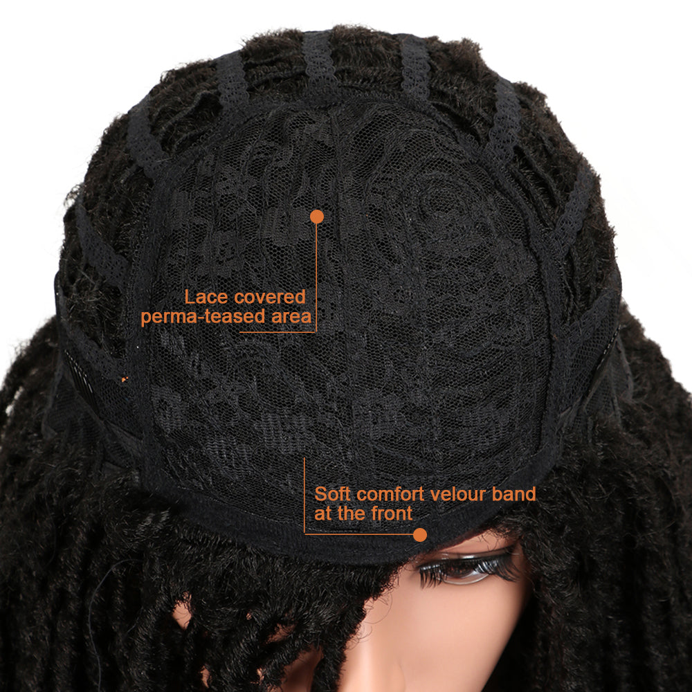 NOBLE 22 Inch Over Shoulder Black Dreadlocks Wigs - Noblehair