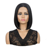 NOBLE Synthetic Lace Front BOB Wig |11 inch Middle Lace Part Wig | Natural Black Wig - Noblehair