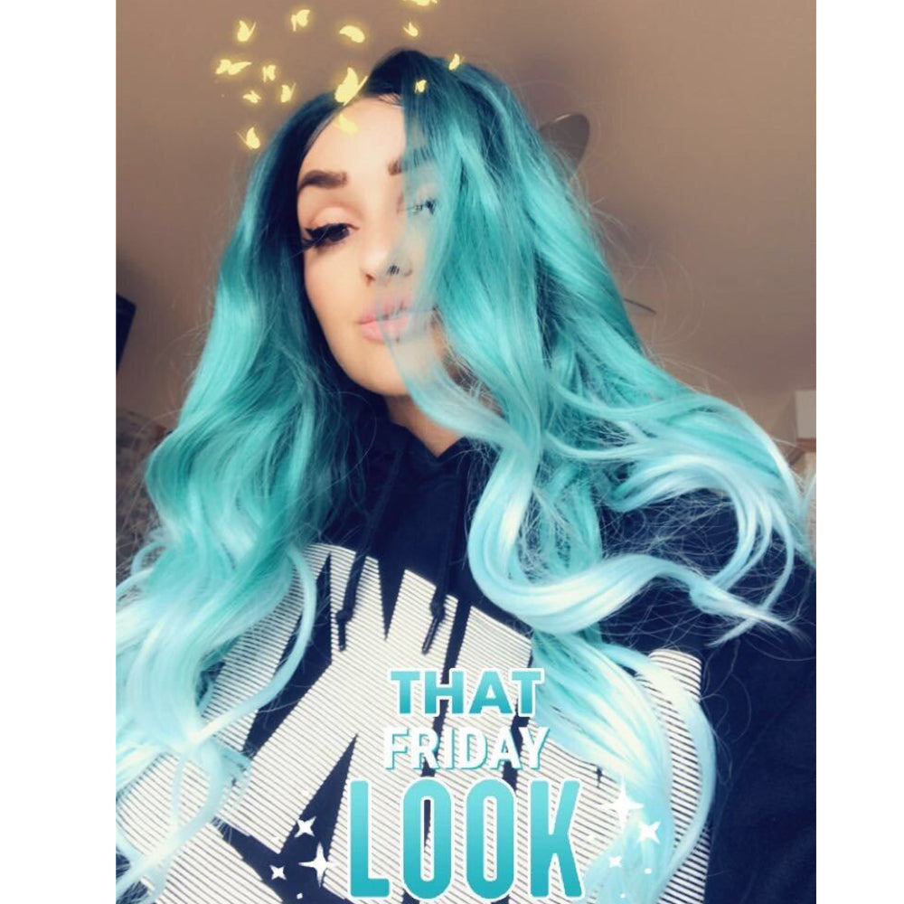 NOBLE Easy 360 Synthetic HD Lace Frontal Wigs For Women| 29 Inch Loose Wave | Light Blue Arika - Noblehair