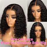 Pre Cut Lace 4x6 HD Lace Glueless Bob Wigs Human Hair Wear Go Wig