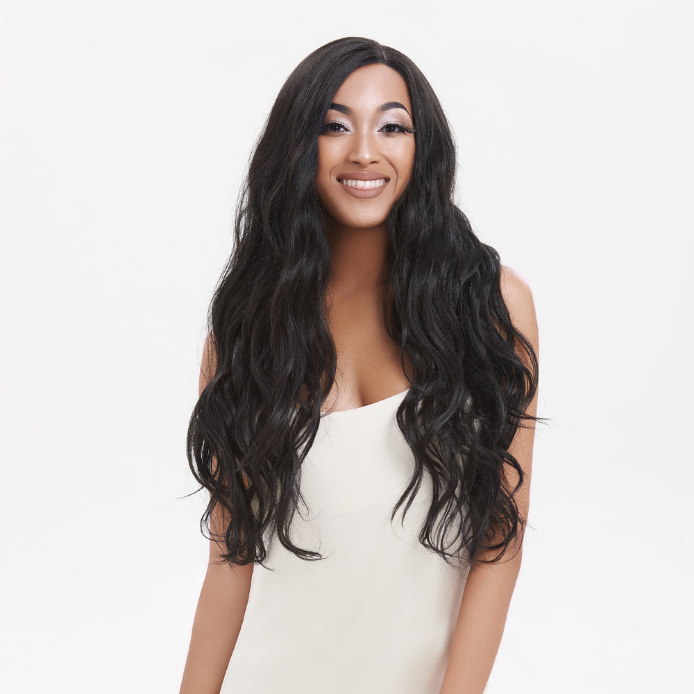 NOBLE Easy 360 Synthetic Lace Front Wig | 28 Inch Body Wave | Classic Black | Grace - Noblehair