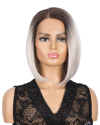NOBLE Synthetic 4*4 Lace Frontal  Bob Wigs | Ombre Ash Pink Color Straight Bob Wig | JULIE - Noblehair