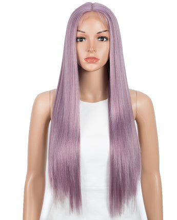NOBLE Synthetic 4.5 Inch Middle Part Lace Front Wigs丨28 Inch long straight Ash Purple Wig| Allure - Noblehair