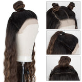 NOBLE Easy 360 Synthetic Lace Front Wigs | 31 inch Long Water Wave Wig| E+U Lace Part Chesnut Wig EDGRA - Noblehair