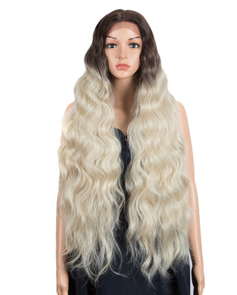 NOBLE FREYA Synthetic Lace Front Wigs | 38 inch Long Wavy Wig | Ombre Streamer Blonde Wig - Noblehair