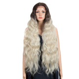 NOBLE FREYA Synthetic Lace Front Wigs | 38 inch Long Wavy Wig | Ombre Streamer Blonde Wig - Noblehair