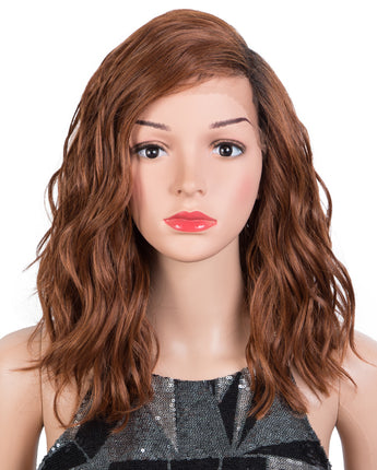 NOBLE Synthetic Lace Front Wigs | Natural Wavy Lace Front Wig Side Part Wig | 14 Inch Colorful Wig For Women - Noblehair