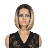 NOBLE Synthetic 4*4 Lace Frontal  Bob Wigs | Ombre Brown Color Straight Bob Wig | JULIE - Noblehair