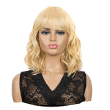 NOBLE Synthetic Non Lace Wig|Natural Wave 12 inches Short Curly BOB Hair Wigs | Honey Blonde Wig GEMMA - Noblehair