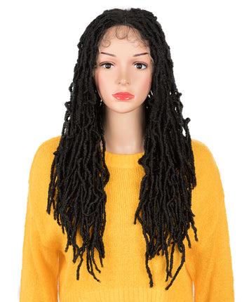 NOBLE Faux Locs Wigs with Baby Hair for Women | Crochet Hair Lace Front Wigs | Synthetic Braids Twist Wigs 26 inches - Noblehair