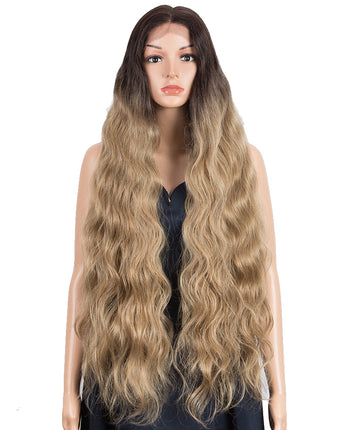 NOBLE FREYA Synthetic Lace Front Wigs | 38 inch Long Wavy Wig | Ombre Light Brown Wig - Noblehair