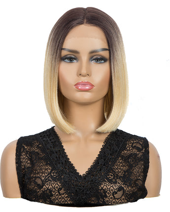NOBLE Synthetic Lace Front BOB Wig |11 inch Middle Lace Part Wig | Ombre Blonde Wig - Noblehair