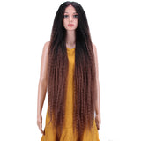 NOBLE Dreadlock Lace Front Wig | 38 inch Super Long Straight Braid Wig | Afro Kinky Curly Ombre Brown Wig for Black Women | Maxin - Noblehair