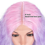 NOBLE Synthetic Lace Front Wig | 41 Inch Curly Wavy Lace Front Middle Part Wig HD Lace Wig | Rainbow Color Bohemian Wig - Noblehair