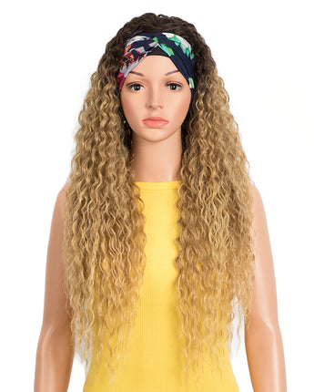 NOBLE Synthetic Curly Headband Wigs | Super Soft Long Curly Wig | 29 Inch Headband Wigs Kelly