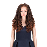 NOBLE GODDESS Synthetic 4*4 Lace Frontal Faux Locs Braids Wig | 24 inch Goddess Locs Wig | Blonde