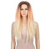 26 Inch Natural Faux Locs Ombre Orange Wig | NOBLE Synthetic Lace Front Wigs