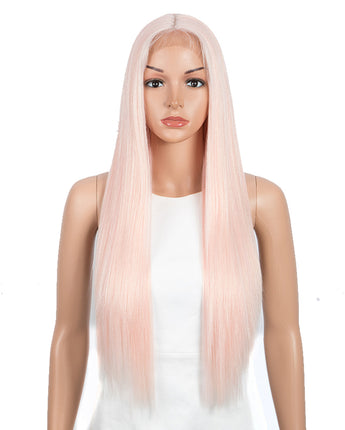 NOBLE Synthetic 4.5 Inch Middle Part Lace Front Wigs丨28 Inch long straight Cream Pink Wig| Allure - Noblehair