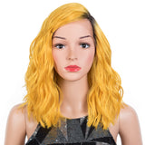 NOBLE Synthetic Lace Front Wigs | Natural Wavy Lace Front Wig Side Part Wig | 14 Inch Colorful Wig For Women - Noblehair