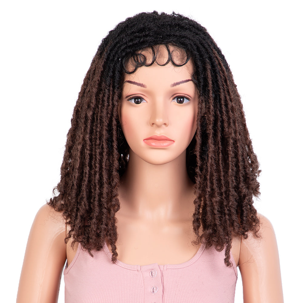 NOBLE Synthetic Short Dreadlocks Wig Twist Wigs | 14 Inch Lace Peag Locs Wig With Baby Hair | Peag - Noblehair