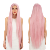 NOBLE Synthetic Lace Front Wigs |38 inch Super Long Straight Lace Wig Preplucked | PINK Wig - Noblehair